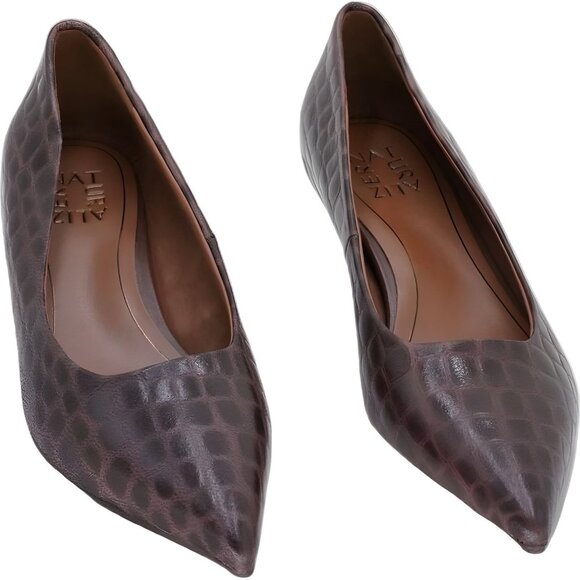 Naturalizer Natalia Croco-Embossed Kitten Heel Pointed Toe Pumps Women's US 7M - Picture 1 of 6